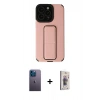 MARSİLYAN™- iPhone 13 Pro Max Kılıf Çekirdek Yansıma - Siyah Bilvis 3D Cam Ekran Koruyucu + Neon Fosforlu Kamera Lens - MI