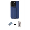 MARSİLYAN™- iPhone 13 Pro Max Kılıf Çekirdek Yansıma - Siyah Bilvis 3D Cam Ekran Koruyucu + Shine Kamera Lens Koruma Cam - PE