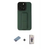 MARSİLYAN™- iPhone 13 Pro Max Kılıf Çekirdek Yansıma - Siyah Bilvis 3D Cam Ekran Koruyucu + Shine Kamera Lens Koruma Cam - PE