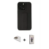MARSİLYAN™- iPhone 13 Pro Max Kılıf Çekirdek Yansıma - Siyah Bilvis 3D Cam Ekran Koruyucu + Pers Alüminyum Kamera Lens - GD