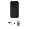 MARSİLYAN™- iPhone 13 Pro Max Kılıf Çekirdek Yansıma - Siyah Bilvis 3D Cam Ekran Koruyucu + Pers Alüminyum Kamera Lens - KI