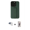 MARSİLYAN™- iPhone 13 Pro Max Kılıf Çekirdek Yansıma - Siyah Bilvis 3D Cam Ekran Koruyucu + Pers Alüminyum Kamera Lens - LT