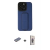 MARSİLYAN™- iPhone 13 Pro Max Kılıf Çekirdek Yansıma - Siyah Bilvis 3D Cam Ekran Koruyucu + Renkli Kamera Lens Koruma Cam - SI