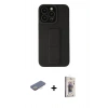 MARSİLYAN™- iPhone 13 Pro Max Kılıf Çekirdek Yansıma - Siyah Bilvis 3D Cam Ekran Koruyucu + Renkli Kamera Lens Koruma Cam - SI