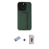 MARSİLYAN™- iPhone 13 Pro Max Kılıf Çekirdek Yansıma - Siyah Bilvis 3D Cam Ekran Koruyucu + Shine Kamera Lens Koruma Cam - MI