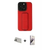 MARSİLYAN™- iPhone 13 Pro Max Kılıf Çekirdek Yansıma - Siyah Bilvis 3D Mat Cam Ekran Koruyucu + Rainbow Kamera Lens Koruma Cam - BZ