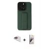 MARSİLYAN™- iPhone 13 Pro Max Kılıf Çekirdek Yansıma - Siyah Bilvis 3D Mat Cam Ekran Koruyucu + Pers Alüminyum Kamera Lens - GI