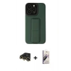 MARSİLYAN™- iPhone 13 Pro Max Kılıf Çekirdek Yansıma - Siyah Bilvis 3D Mat Cam Ekran Koruyucu + Gold Raze Metal Kamera Lens