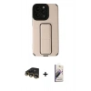 MARSİLYAN™- iPhone 13 Pro Max Kılıf Çekirdek Yansıma - Siyah Bilvis 3D Mat Cam Ekran Koruyucu + Gold Raze Metal Kamera Lens