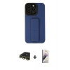 MARSİLYAN™- iPhone 13 Pro Max Kılıf Çekirdek Yansıma - Siyah Bilvis 3D Mat Cam Ekran Koruyucu + Gold Raze Metal Kamera Lens