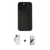 MARSİLYAN™- iPhone 13 Pro Max Kılıf Çekirdek Yansıma - Siyah Bilvis 3D Mat Cam Ekran Koruyucu + Shine Kamera Lens - GD