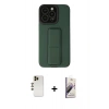 MARSİLYAN™- iPhone 13 Pro Max Kılıf Çekirdek Yansıma - Siyah Bilvis 3D Mat Cam Ekran Koruyucu + Shine Kamera Lens - GD