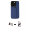 MARSİLYAN™- iPhone 13 Pro Max Kılıf Çekirdek Yansıma - Siyah Bilvis 3D Mat Cam Ekran Koruyucu + Kırmızı Rainbow Kamera Lens Koruma Cam