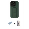 MARSİLYAN™- iPhone 13 Pro Max Kılıf Çekirdek Yansıma - Siyah Bilvis 3D Mat Cam Ekran Koruyucu + Mavi Shine Kamera Lens Koruma Cam