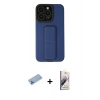 MARSİLYAN™- iPhone 13 Pro Max Kılıf Çekirdek Yansıma - Siyah Bilvis 3D Mat Cam Ekran Koruyucu + Mavi Shine Kamera Lens Koruma Cam