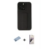 MARSİLYAN™- iPhone 13 Pro Max Kılıf Çekirdek Yansıma - Siyah Bilvis 3D Mat Cam Ekran Koruyucu + Mavi Shine Kamera Lens Koruma Cam