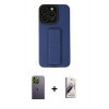 MARSİLYAN™- iPhone 13 Pro Max Kılıf Çekirdek Yansıma - Siyah Bilvis 3D Mat Cam Ekran Koruyucu + Neon Fosforlu Kamera Lens - YL