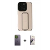 MARSİLYAN™- iPhone 13 Pro Max Kılıf Çekirdek Yansıma - Siyah Bilvis 3D Mat Cam Ekran Koruyucu + Neon Fosforlu Kamera Lens - YL