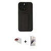 MARSİLYAN™- iPhone 13 Pro Max Kılıf Çekirdek Yansıma - Siyah Bilvis 3D Mat Cam Ekran Koruyucu + Pers Alüminyum Kamera Lens - KI