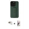 MARSİLYAN™- iPhone 13 Pro Max Kılıf Çekirdek Yansıma - Siyah Bilvis 3D Mat Cam Ekran Koruyucu + Pers Alüminyum Kamera Lens - GD