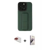 MARSİLYAN™- iPhone 13 Pro Max Kılıf Çekirdek Yansıma - Siyah Bilvis 3D Mat Cam Ekran Koruyucu + Pers Alüminyum Kamera Lens - KI