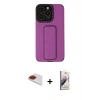 MARSİLYAN™- iPhone 13 Pro Max Kılıf Çekirdek Yansıma - Siyah Bilvis 3D Mat Cam Ekran Koruyucu + Pers Alüminyum Kamera Lens - KI