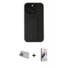 MARSİLYAN™- iPhone 13 Pro Max Kılıf Çekirdek Yansıma - Siyah Bilvis 3D Mat Cam Ekran Koruyucu + Rainbow Kamera Lens Koruma Cam - MR