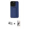 MARSİLYAN™- iPhone 13 Pro Max Kılıf Çekirdek Yansıma - Siyah Bilvis 3D Mat Cam Ekran Koruyucu + Rainbow Kamera Lens Koruma Cam - MR