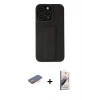 MARSİLYAN™- iPhone 13 Pro Max Kılıf Çekirdek Yansıma - Siyah Bilvis 3D Mat Cam Ekran Koruyucu + Renkli Kamera Lens Koruma Cam - TU