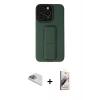 MARSİLYAN™- iPhone 13 Pro Max Kılıf Çekirdek Yansıma - Siyah Bilvis 3D Mat Cam Ekran Koruyucu + Sierra Blue Pers Alüminyum Kamera Lens