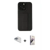 MARSİLYAN™- iPhone 13 Pro Max Kılıf Çekirdek Yansıma - Siyah Bilvis 3D Mat Cam Ekran Koruyucu + Sierra Blue Pers Alüminyum Kamera Lens