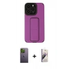 MARSİLYAN™- iPhone 13 Pro Max Kılıf Çekirdek Yansıma - Siyah Bilvis 3D Mat Cam Ekran Koruyucu + Yeşil Neon Fosforlu Kamera Lens