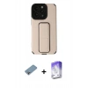 MARSİLYAN™- iPhone 13 Pro Max Kılıf Çekirdek Yansıma - Siyah Bilvis 5in1 3D Magic Cam Ekran Koruyucu + Shine Kamera Lens Koruma Cam - GI
