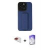 MARSİLYAN™- iPhone 13 Pro Max Kılıf Çekirdek Yansıma - Siyah Bilvis 5in1 3D Magic Cam Ekran Koruyucu + Pers Alüminyum Kamera Lens - KI