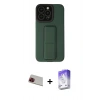 MARSİLYAN™- iPhone 13 Pro Max Kılıf Çekirdek Yansıma - Siyah Bilvis 5in1 3D Magic Cam Ekran Koruyucu + Rainbow Kamera Lens Koruma Cam - KI