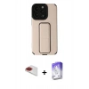 MARSİLYAN™- iPhone 13 Pro Max Kılıf Çekirdek Yansıma - Siyah Bilvis 5in1 3D Magic Cam Ekran Koruyucu + Pers Alüminyum Kamera Lens - KI