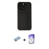 MARSİLYAN™- iPhone 13 Pro Max Kılıf Çekirdek Yansıma - Siyah Bilvis 5in1 3D Magic Cam Ekran Koruyucu + Shine Kamera Lens Koruma Cam - MI