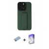 MARSİLYAN™- iPhone 13 Pro Max Kılıf Çekirdek Yansıma - Siyah Bilvis 5in1 3D Magic Cam Ekran Koruyucu + Shine Kamera Lens Koruma Cam - MI