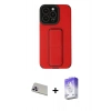 MARSİLYAN™- iPhone 13 Pro Max Kılıf Çekirdek Yansıma - Siyah Bilvis 5in1 3D Magic Cam Ekran Koruyucu + Mor Rainbow Kamera Lens Koruma Cam