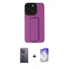 MARSİLYAN™- iPhone 13 Pro Max Kılıf Çekirdek Yansıma - Siyah Bilvis 5in1 3D Magic Cam Ekran Koruyucu + Neon Fosforlu Kamera Lens - BZ