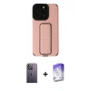 MARSİLYAN™- iPhone 13 Pro Max Kılıf Çekirdek Yansıma - Siyah Bilvis 5in1 3D Magic Cam Ekran Koruyucu + Neon Fosforlu Kamera Lens - BZ