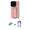 MARSİLYAN™- iPhone 13 Pro Max Kılıf Çekirdek Yansıma - Siyah Bilvis 5in1 3D Magic Cam Ekran Koruyucu + Shine Kamera Lens Koruma Cam - PE