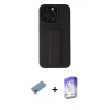 MARSİLYAN™- iPhone 13 Pro Max Kılıf Çekirdek Yansıma - Siyah Bilvis 5in1 3D Magic Cam Ekran Koruyucu + Shine Kamera Lens Koruma Cam - PE