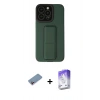 MARSİLYAN™- iPhone 13 Pro Max Kılıf Çekirdek Yansıma - Siyah Bilvis 5in1 3D Magic Cam Ekran Koruyucu + Shine Kamera Lens Koruma Cam - PE