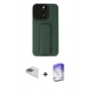 MARSİLYAN™- iPhone 13 Pro Max Kılıf Çekirdek Yansıma - Siyah Bilvis 5in1 3D Magic Cam Ekran Koruyucu + Pers Alüminyum Kamera Lens - GD