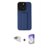 MARSİLYAN™- iPhone 13 Pro Max Kılıf Çekirdek Yansıma - Siyah Bilvis 5in1 3D Magic Cam Ekran Koruyucu + Pers Alüminyum Kamera Lens - GD