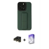 MARSİLYAN™- iPhone 13 Pro Max Kılıf Çekirdek Yansıma - Siyah Bilvis 5in1 3D Magic Cam Ekran Koruyucu + Raze Metal Kamera Lens - GD