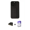 MARSİLYAN™- iPhone 13 Pro Max Kılıf Çekirdek Yansıma - Siyah Bilvis 5in1 3D Magic Cam Ekran Koruyucu + Raze Metal Kamera Lens - GD