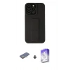 MARSİLYAN™- iPhone 13 Pro Max Kılıf Çekirdek Yansıma - Siyah Bilvis 5in1 3D Magic Cam Ekran Koruyucu + Renkli Kamera Lens Koruma Cam - SI