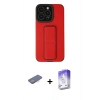 MARSİLYAN™- iPhone 13 Pro Max Kılıf Çekirdek Yansıma - Siyah Bilvis 5in1 3D Magic Cam Ekran Koruyucu + Renkli Kamera Lens Koruma Cam - PE